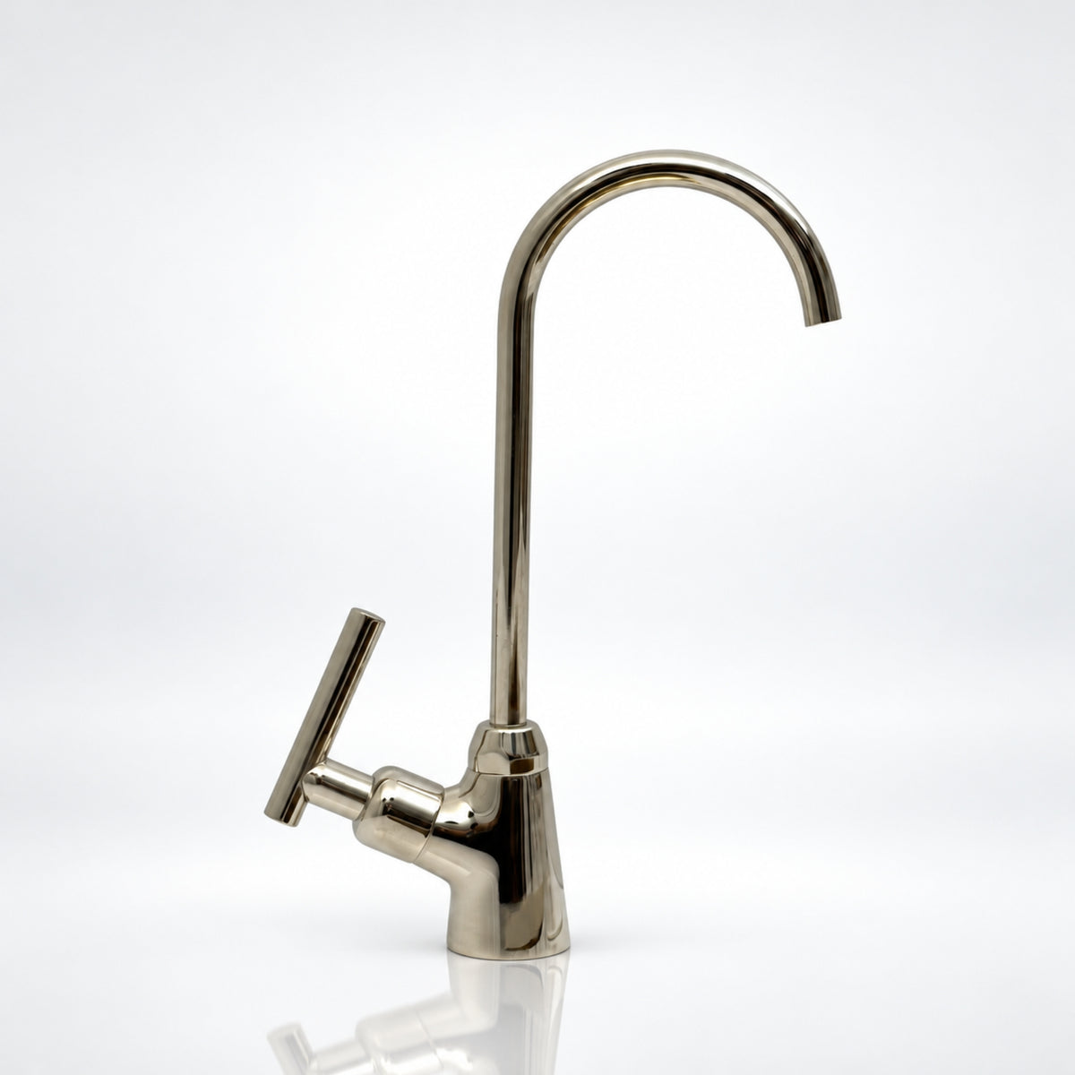 Polished Nickel Cold Water Faucet with Lever Handle, 10-Inch Height