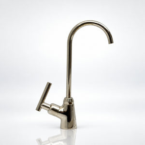 Polished Nickel Cold Water Faucet with Lever Handle, 10-Inch Height