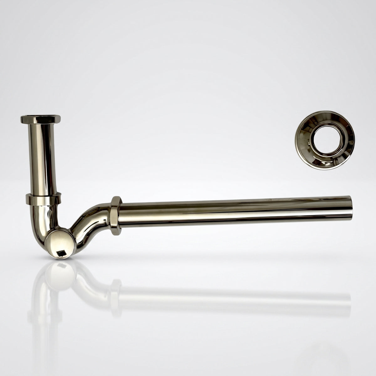 Polished Nickel Drain Pipe with P-Trap
