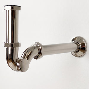 Polished Nickel Drain Pipe with P-Trap