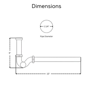 Polished Nickel Drain Pipe with P-Trap