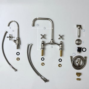 Polished Nickel Vintage Bridge Kitchen Faucet with Cross Handles – Ellington – alternate view 14