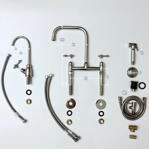 Polished Nickel Classic Bridge Kitchen Faucet with Lever Handles – Grosvenor – alternate view 14