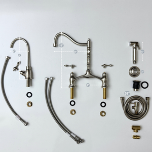 Polished Nickel Victorian Bridge Kitchen Faucet with Lever Handles – Dorchester – alternate view 14