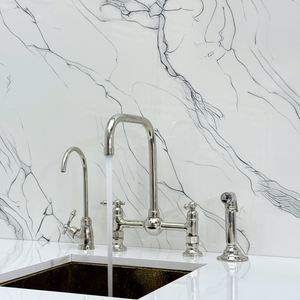 Polished Nickel Classic Bridge Kitchen Faucet with Lever Handles – Finsbury – alternate view 2