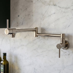 Polished Nickel Wall-Mount Pot Filler