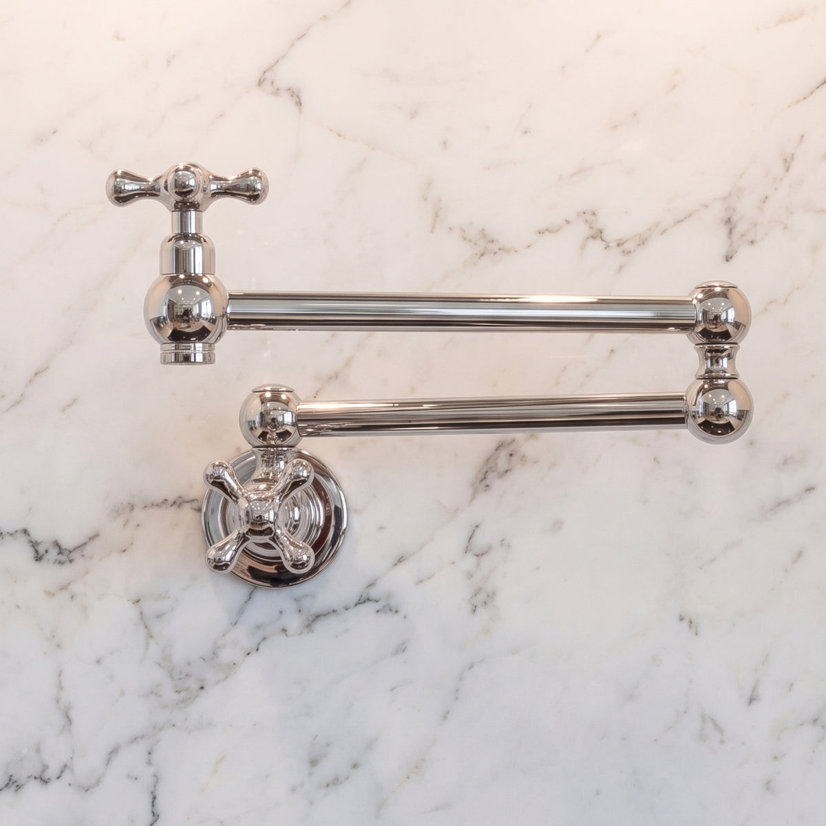 Polished Nickel Pot Filler with Cross Handles