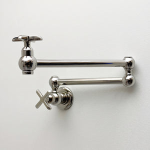 Polished Nickel Pot Filler with Cross Handles