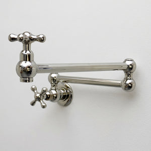 Polished Nickel Pot Filler with Cross Handles