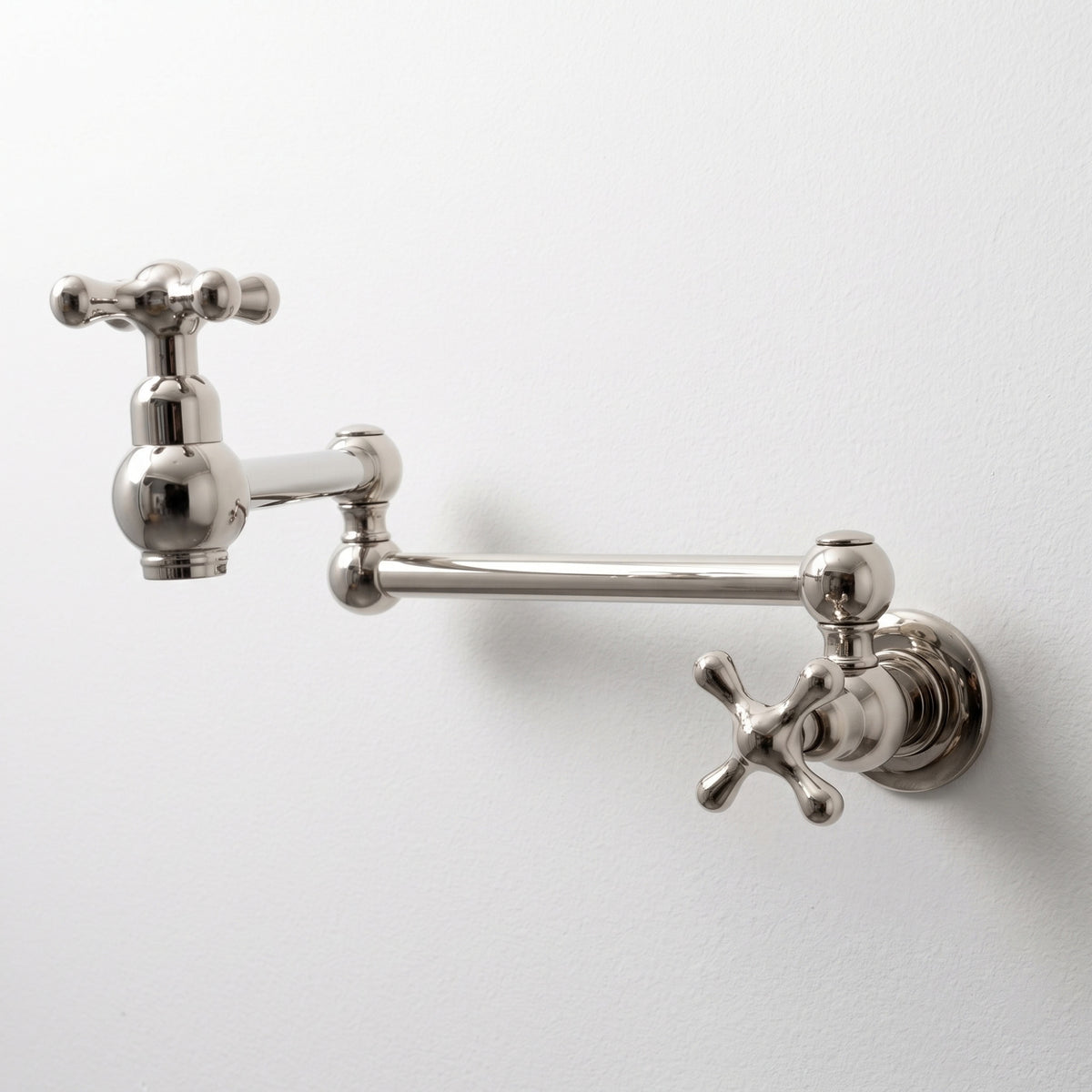Polished Nickel Pot Filler with Cross Handles