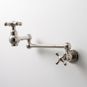 Polished Nickel Pot Filler with Cross Handles