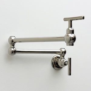 Polished Nickel Pot Filler with Lever Handles
