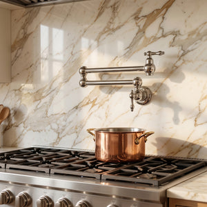 Polished Nickel Pot Filler with Lever Handles