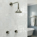 Polished Nickel Adjustable Round Rain Shower System — Straight arm (PNCSS-005) — shower system overview