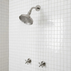 Polished Nickel Adjustable Round Rain Shower System — Short arm (PNCSS-009) — shower system overview
