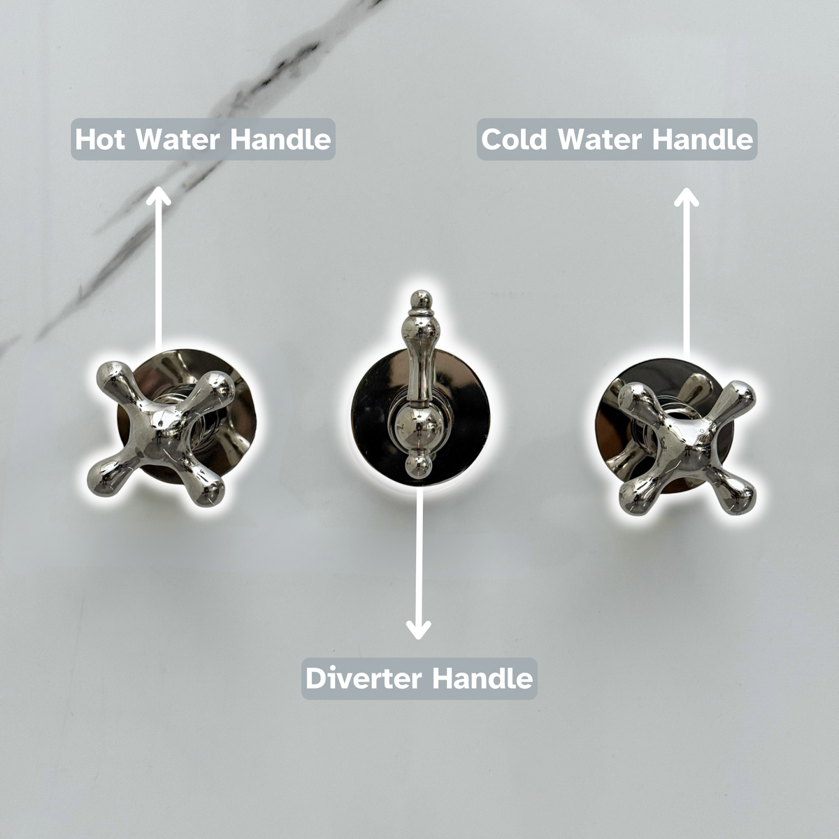 Polished Nickel Adjustable Flat Round Rain Shower System with Tub Filler — Straight arm (PNCSS-018) — detail view 11