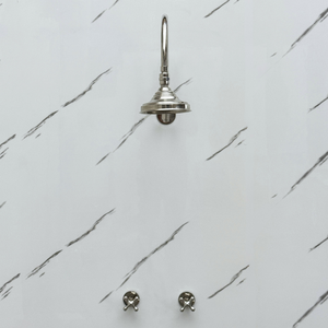 Polished Nickel Adjustable Round Rain Shower System — Arcuate arm (PNCSS-003) — detail view 5