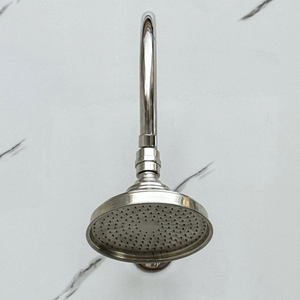 Polished Nickel Adjustable Round Rain Shower System — Arcuate arm (PNCSS-003) — detail view 6