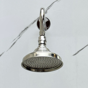Polished Nickel Adjustable Round Rain Shower System — Straight arm (PNCSS-005) — detail view 6
