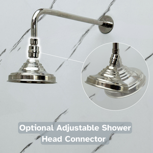 Polished Nickel Adjustable Round Rain Shower System — Straight arm (PNCSS-005) — detail view 7
