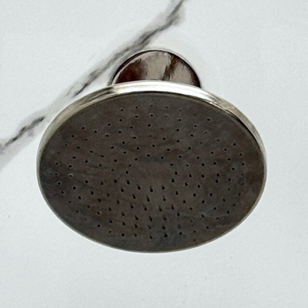 Polished Nickel Adjustable Flat Round Rain Shower System — Short arm (PNCSS-007) — detail view 6
