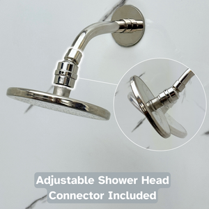 Polished Nickel Adjustable Flat Round Rain Shower System — Short arm (PNCSS-007) — detail view 7
