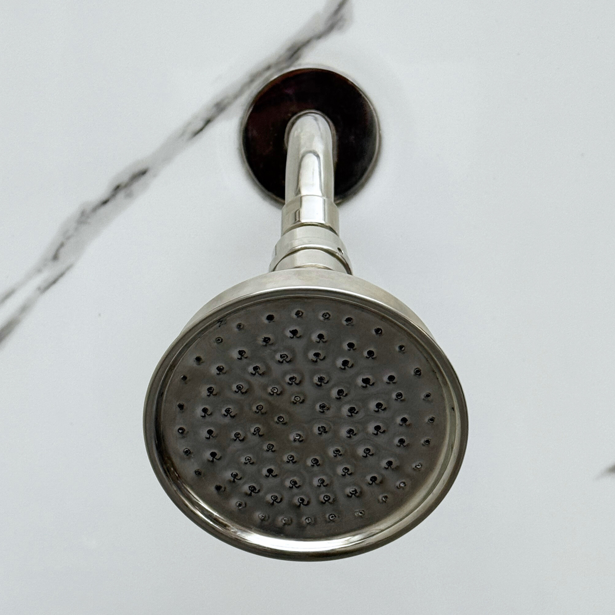 Polished Nickel Adjustable Round Rain Shower System with Handheld & Tub Filler — Short arm (PNCSS-021) — detail view 6