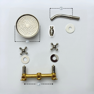 Polished Nickel Adjustable Round Rain Shower System — Short arm (PNCSS-009) — detail view 10
