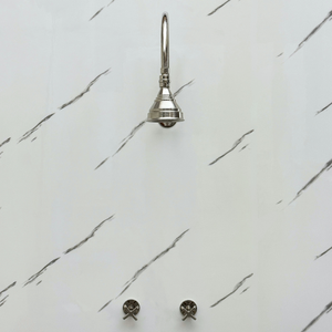Polished Nickel Round Rain Shower System — Arcuate arm (PNCSS-002) — detail view 5