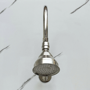 Polished Nickel Round Rain Shower System — Arcuate arm (PNCSS-002) — detail view 6