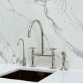 Polished Nickel Bridge Kitchen Faucet with Cross Handles – Regent