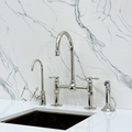 Polished Nickel Bridge Kitchen Faucet with Lever Handles – Harrington