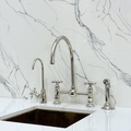 Polished Nickel Vintage Bridge Kitchen Faucet with Cross Handles – Somerset