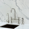 Polished Nickel Classic Bridge Kitchen Faucet with Lever Handles – Kensington
