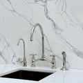 Polished Nickel Bridge Kitchen Faucet with Cross Handles – Ashford