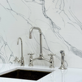 Polished Nickel Vintage Bridge Kitchen Faucet with Cross Handles – Ellington