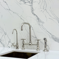 Polished Nickel Classic Bridge Kitchen Faucet with Cross Handles – Finsbury