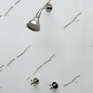 Polished Nickel Adjustable Round Rain Shower System — Short arm (PNCSS-008) — detail view 2