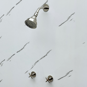 Polished Nickel Adjustable Round Rain Shower System — Short arm (PNCSS-008) — detail view 4