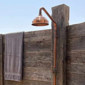 Aura Solid Copper Rain Shower Head – Unlacquered Living Finish