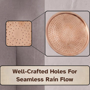 Aura Solid Copper Rain Shower Head – Unlacquered Living Finish