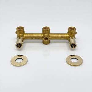 Solid Solid Brass 1 Way Valve, 2 Handles Bathroom Shower Valve
