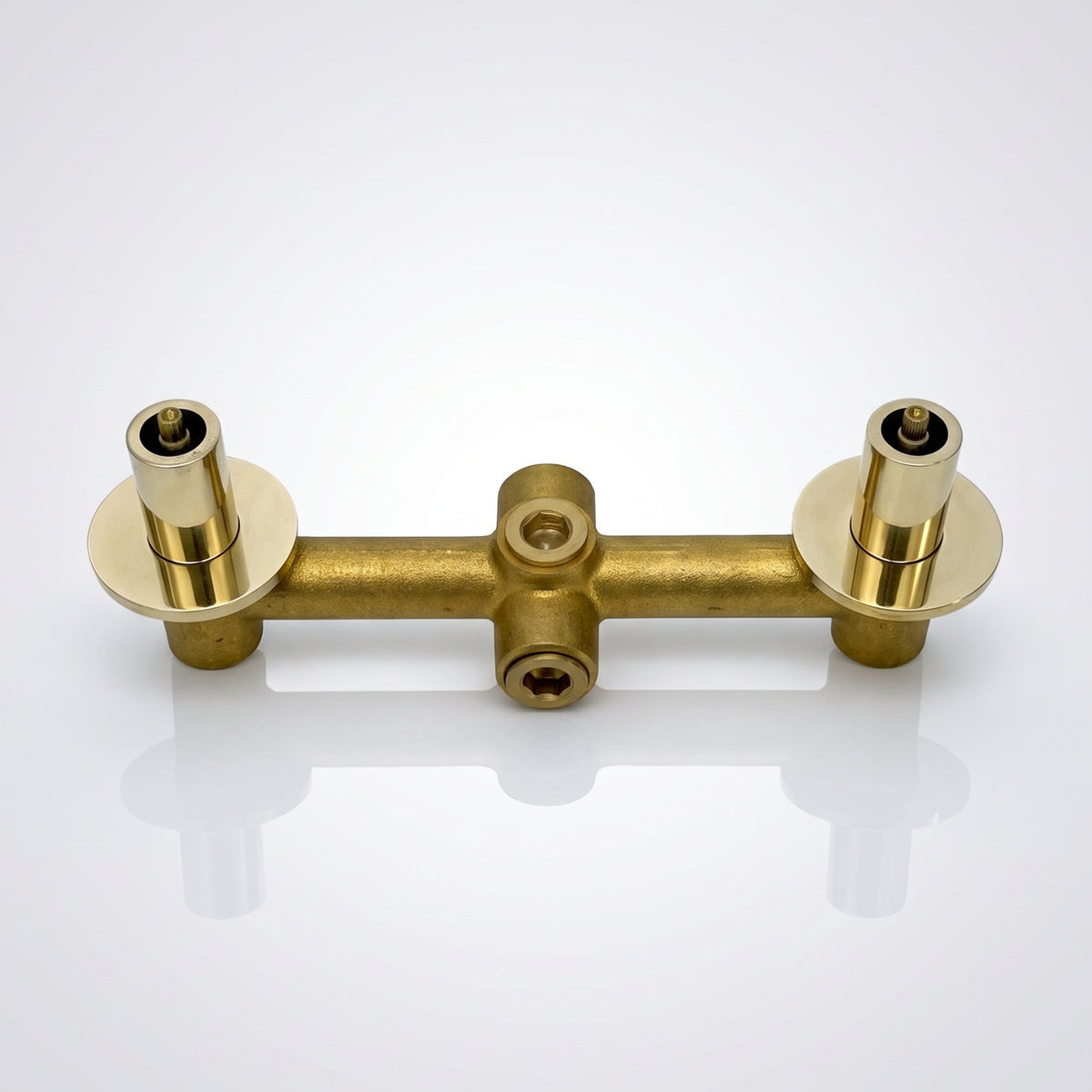 Solid Solid Brass 1 Way Valve, 2 Handles Bathroom Shower Valve