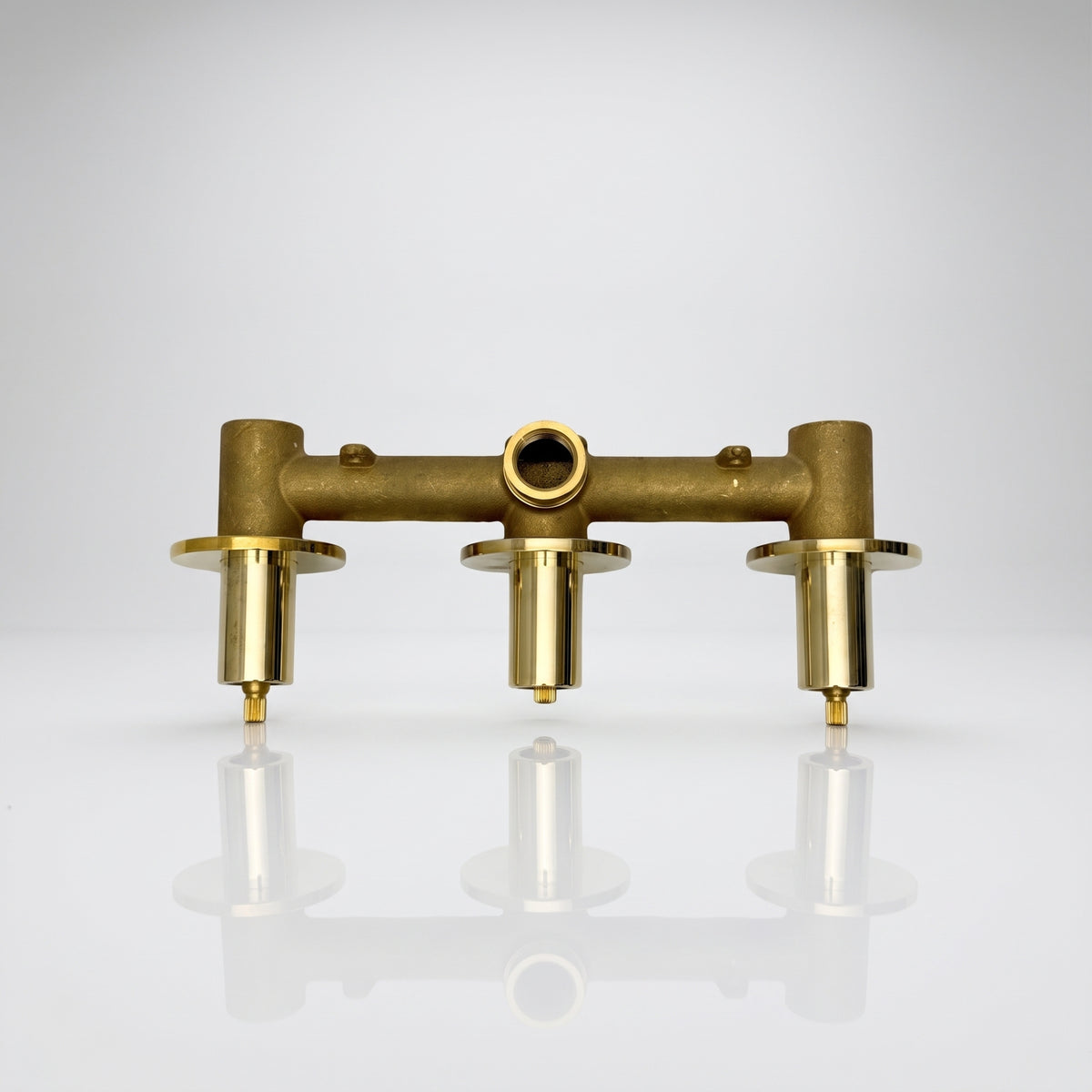Solid Solid Brass 2 Way Valve, 3 Handles Bathroom Shower Valve