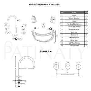 Unlacquered Brass Widespread Bathroom Faucet – Grand Arc