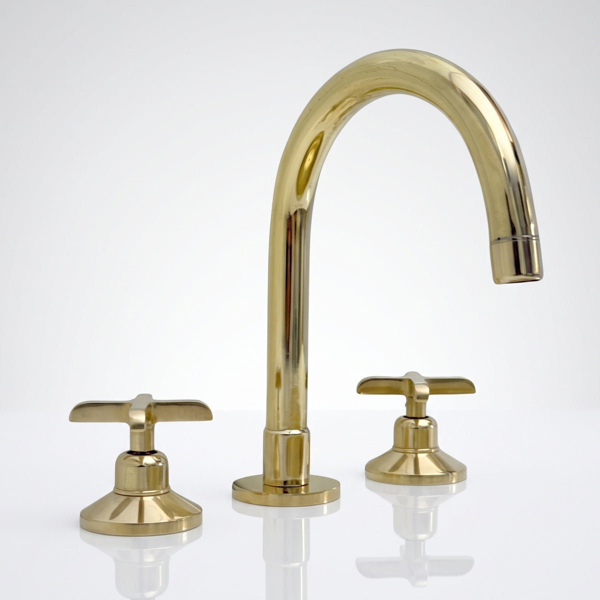 Unlacquered Brass Widespread Bathroom Faucet – Grand Arc