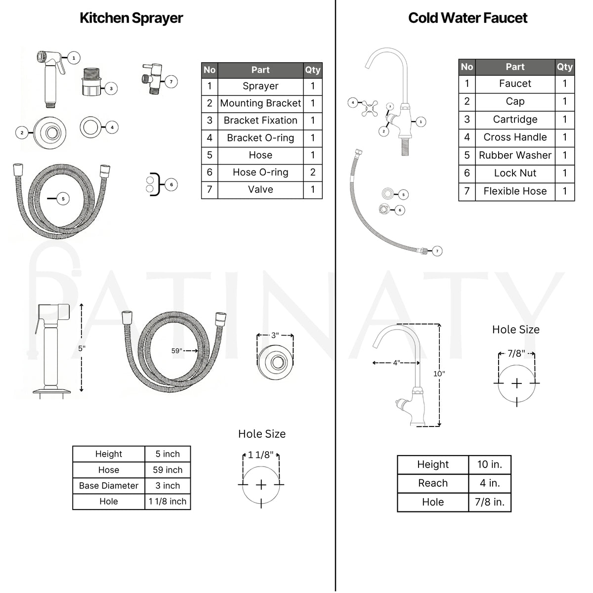 Unlacquered Brass Bridge Kitchen Faucet with Cross Handles