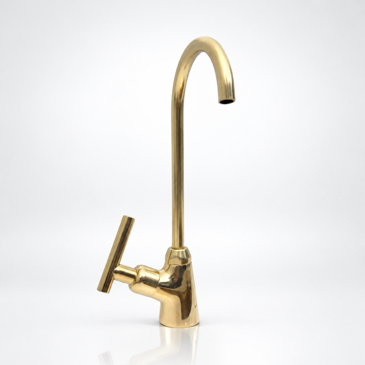 Unlacquered Brass Cold Water Faucet with Lever Handle, 10-Inch Height