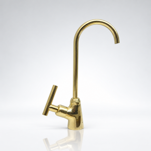 Unlacquered Brass Cold Water Faucet with Lever Handle, 10-Inch Height