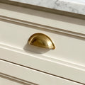 Unlacquered Brass Cup Pull Handles, Solid Brass Kitchen Bin Pull